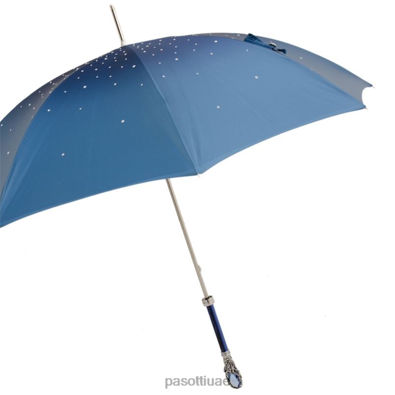 مظلة | 185n 21284-17 w68pb - مظلة سواروفسكي زرقاء، قماش مزدوج PASOTTI Z446V527